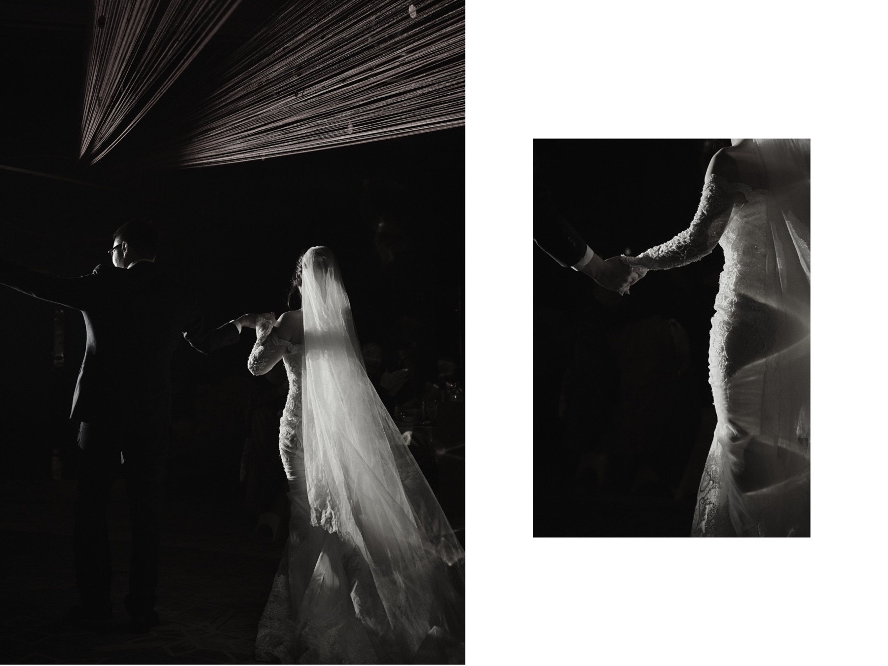 家人在台下专注望向新人